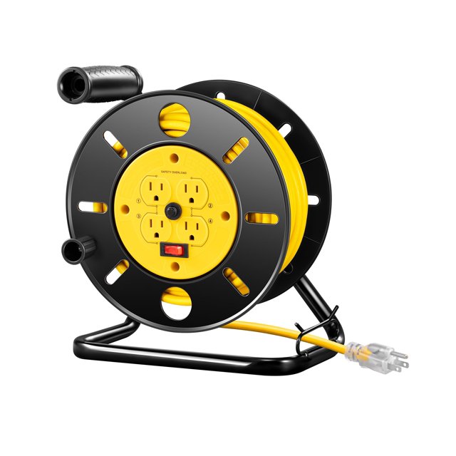 Carrete de cable de extensión DEWENWILS de 80 pies, resistente, 14/3 AWG SJTW