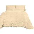 thumbnail image 2 of D.N.G. BEDDINGS 800 Thread Counts, 100% Egyptian Cotton, 550 GSM Microfiber filled Quilt Ruffled With Small Pom Pom Textured 1 Piece King/Cal-King Size Comforter, Ivory, 2 of 6