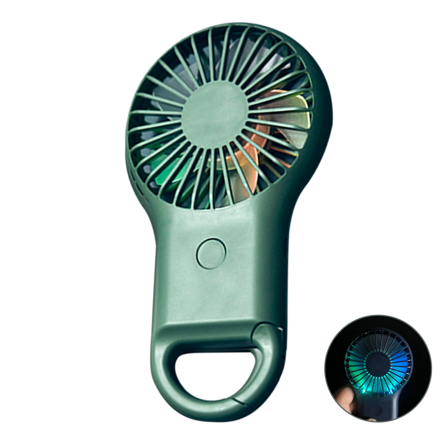 Colorful LED Light Clasp Portable Fan 