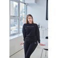 thumbnail image 2 of Revive Loungewear Ensemble de Détente Deux Pièces Sweat à Col Rond et Pantalon de Jogging pour Femmes - Noir, Petit, 2 of 5