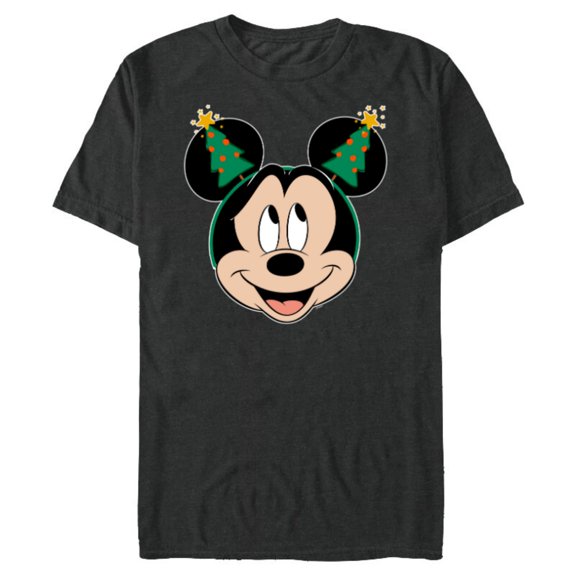 Disney Mickey Mouse Christmas Tree Holiday Headband - Short Sleeve Blended T-Shirt for Adults - Customized-Dark Heather