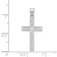thumbnail image 4 of Auriga Fine Jewelry 14K White Gold Floral Cross Pendant for Women (L - 29mm, W - 14mm), 4 of 6