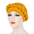 thumbnail image 2 of Turban Pre-Tied Twisted Hat Thread African Head Wraps for Black Women Chemo Cancer Cap Braid Hair Cover, 2 of 8