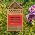 thumbnail image 4 of Natural Wooden Hanging Bee House for Gardens Natural Wooden Butterfly Hotel for Bee, Butterfly, Ladybirds, Habitat, Bee Hotel Garden, 4 of 8
