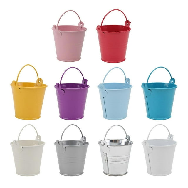 10pcs Decorative Galvanized Iron Flower Pots Plant Buckets for Design and More
