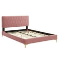 thumbnail image 3 of Modway Phillipa Performance Velvet Queen Platform Bed in Dusty Rose, 3 of 10