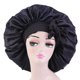 thumbnail image 1 of Capó de seda para el pelo, tamaño gigante para dormir, capó de satén, banda elástica para mujer, pelo largo y rizado trenzado (negro), 1 of 5