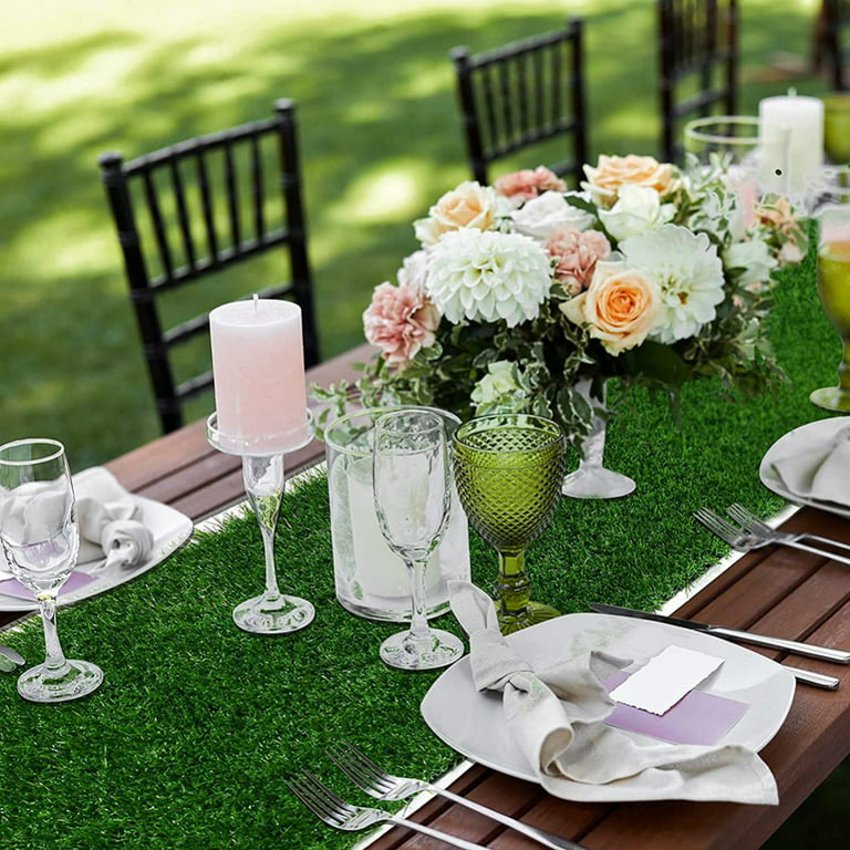 Artificial Grass Table Runner Decorations For Party Wedding Birthday 12 X