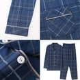 thumbnail image 2 of CHAOJISHE Men's Sleepwear Mens Long Sleeve Pajama Set Sleepwear Comfy Loungewear Lightweight Button Down Nightwear with Pants color blue，size：XXL, 2 of 9