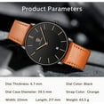 thumbnail image 4 of Watches for Man Ultra-Thin Men’s Quartz Watch with Large Minimalist Dial,Date Window ,Leather strap,Gift for Man Father's Day gift, 4 of 7