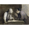 thumbnail image 2 of Daumier, Honore 32x24 White Modern Wood Framed Museum Art Print Titled - Two Drinkers, 2 of 4