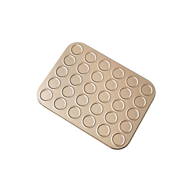 30-Grid Macaron Baking Pan with Non-Stick Coating - Carbon Steel Cookie & Biscuit Mold for Easy Cleanup