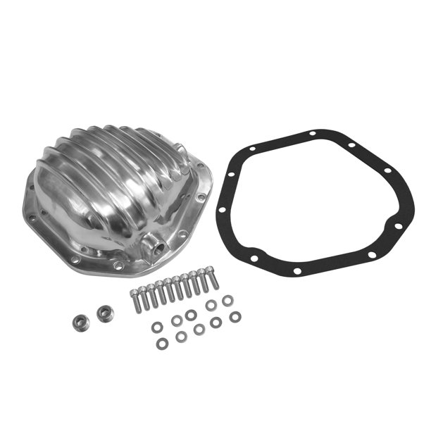 Polished Aluminum Rear Differential Cover with10 Bolts & Gasket 3/4 ton