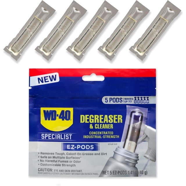 WD-40 Desengrasante y limpiador especializado EZ-PODS Solución de limpieza multisuperficie concentrada de potencia industrial personalizable 1 paquete de 5 PODS