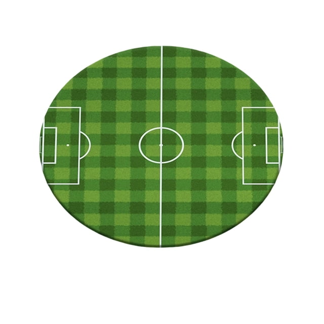 Sports Area Rug, Football Shaped Floor Mat (24x24 Inch) – Ultra-Soft Sports Theme Area Rug with Backing for Bedroom, Dorm, Hallway & Porch