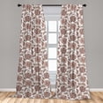 thumbnail image 5 of Ambesonne Floral Curtains, Ornamental Foliage Motif, Pair of 28"x95", Warm Taupe Umber Blush, 5 of 5