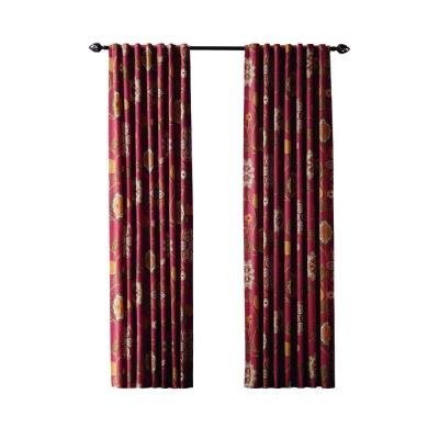 UPC 034086720231 product image for Terracotta Floral Cottage Back Tab Curtain - 54 in. W x 95 in. L | upcitemdb.com