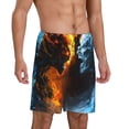 thumbnail image 2 of Sikiie Red And Blue Fire Skull Warrior Mens Pajama Shorts, Lightweight Lounge Pant with Pockets Soft Sleep Pj Shorts for Men, 2 of 6