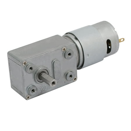 Idle Shaft Gear Type - 385 Type Rectangle Gear Box D Shape Shaft Electric Geared Motor DC 24V 30RPM