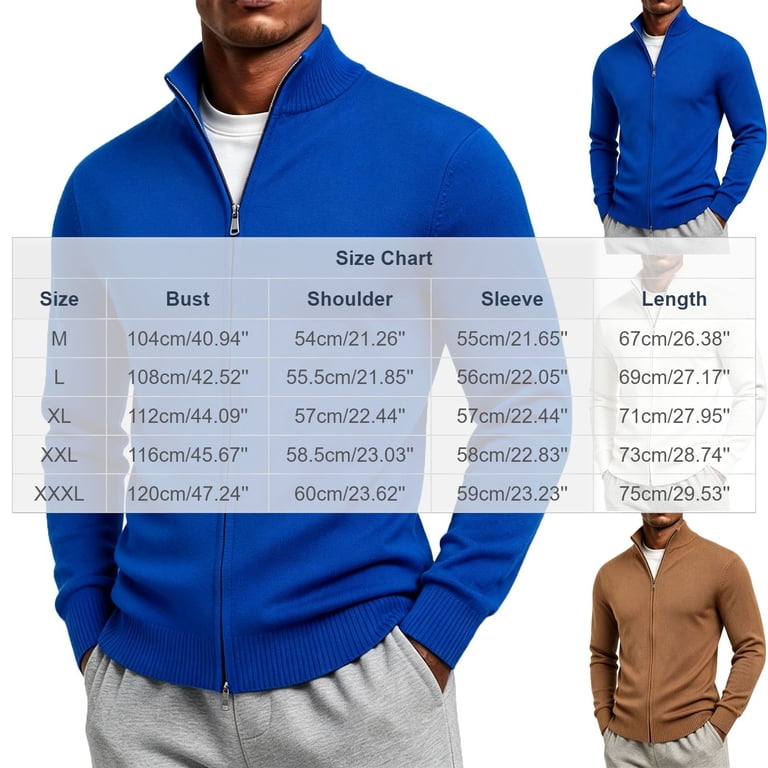 Mineart Men's Full Zip Cardigan Sweaters Mock Neck Knitwear Warm ...