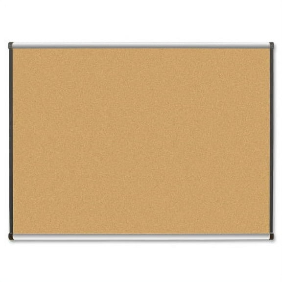 Lorell Satin-Finish Bulletin Board 48" Height x 36" Width - Natural Cork Surface - Durable, Self-healing - Silver Anodized Aluminum Frame - 1 Each
