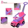 thumbnail image 5 of ALPULON 2 In 1 Push Cars for Kid, Ride on Push Car Toy with Horn Music Light, Stroller Sliding Car, for Boy Girl 1-3 Years Old Pink, 5 of 8