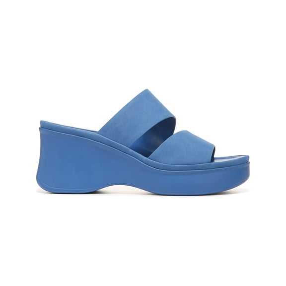 NATURALIZER Womens Blue Goring Genn-rally Round Toe Wedge Slip On Sandals Shoes 8.5 M