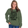thumbnail image 3 of I Didn't Want to Come Introvert Funny Unisex Plus Fleece Graphic Sweatshirt Brisco Brands 2X, 3 of 5