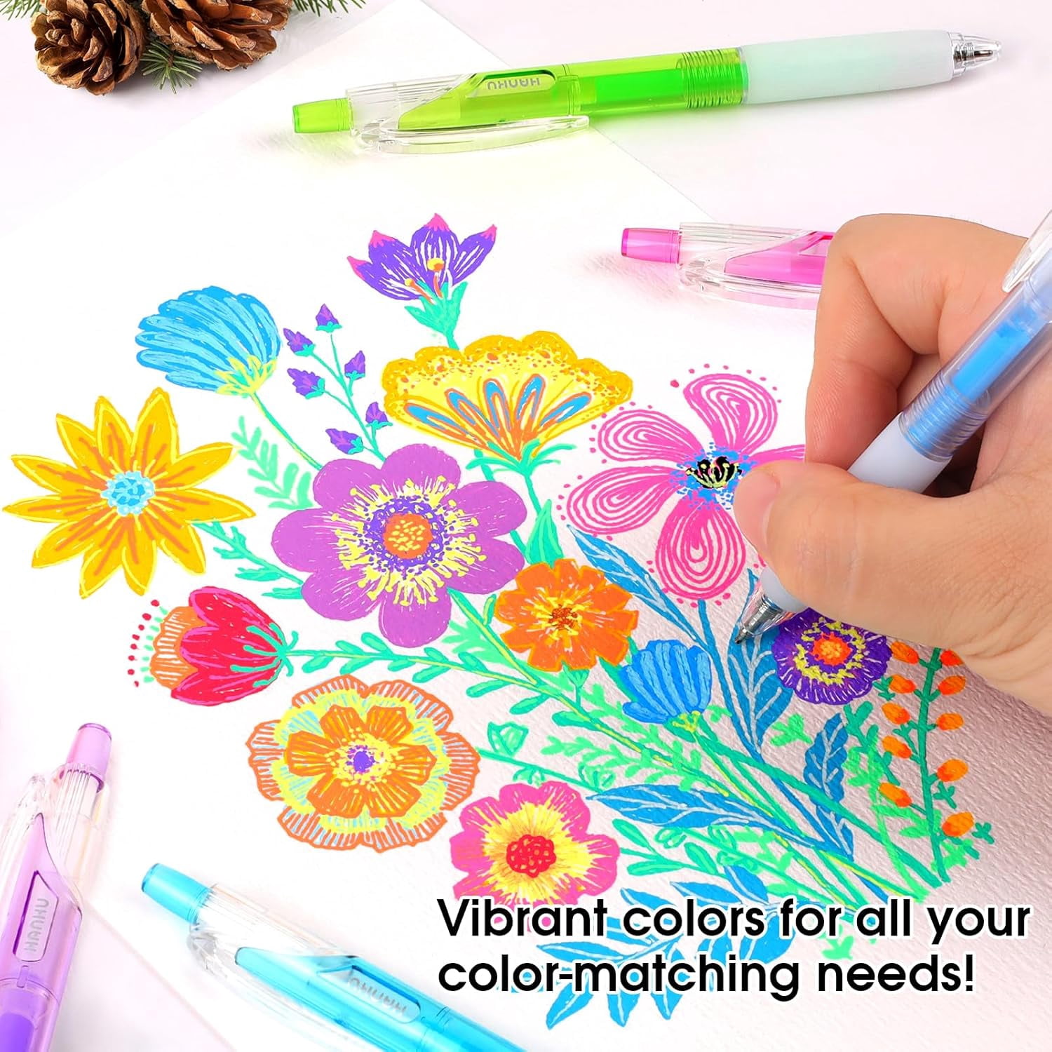 3D Acrylic Gel Pens with 1mm Bullet Tip 15-Color Acrylic Paint Markers for Rock Glass Wood Fabric Card Metal Ceramic Art DIY Accessories