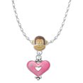 thumbnail image 1 of Delight Jewelry Silvertone Hot Pink Enamel Heart with Cutout Mia Monkey Charm Necklace, 1 of 4