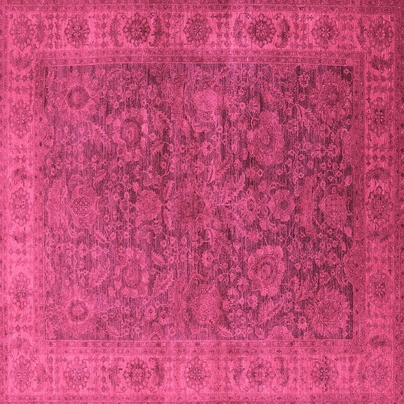 Ahgly Company Indoor Square Oriental Purple Industrial Area Rugs, 8' Square