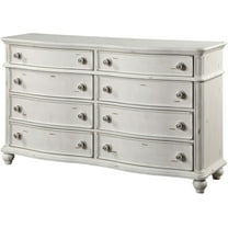 ACME Jaqueline 8-Drawer Wooden Dresser in Light Gray and Antique White