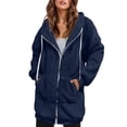 thumbnail image 4 of Plus Size Drawstring Jacket With Pockets Soft Zip Up Hooded Outerwear Cozy Warm Pullover plus Size Ruffle Top 4x Crop Tops for Women plus Size Kitty Blouse for Women plus Size Womens Tube Tops Womens, 4 of 7