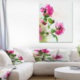 thumbnail image 1 of Purple Roses with Green Leaves - Floral Canvas Art Print, 1 of 3