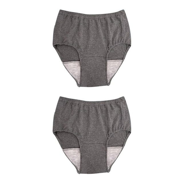mmirethe Washable Mens Underwear for Incontinence Reusable Briefs Pant 100CC Dark Grey L 2Set