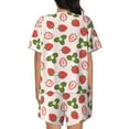 thumbnail image 3 of Kdxio Strawberries And Leaf Print Pajamas Sets for Women Short-Sleeved Pjs with Lounge Shorts Two Piece Sleepwear S-4XL, 3 of 9