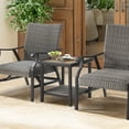 thumbnail image 6 of Ulax Furniture Outdoor 19.5”L x 19.5”W Square Metal Side Table End Table with Wooden-like Top, 6 of 7