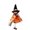 Orange-OR-home supplies, variant on ABPWLY Witch Doll Ornament, Hangable Small Witch Figurine with Gauze Skirt,Sorceress Doll with Brooms,Halloween Hanging Decoration