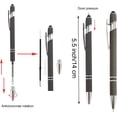 thumbnail image 4 of 3.86 in Black Ink Refills for Ballpoint Pen with Stylus Tip, Soft Touch Click Pen, 2 in 1 Metal Pens, Medium Point(Pack of 40), 4 of 5
