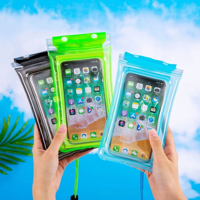 Bolsa impermeable para teléfono móvil con bolsa de aire sellada de tres capas para exteriores, para natación a la deriva, buceo, funda inflable triple para teléfono móvil, bolsa con pantalla táctil