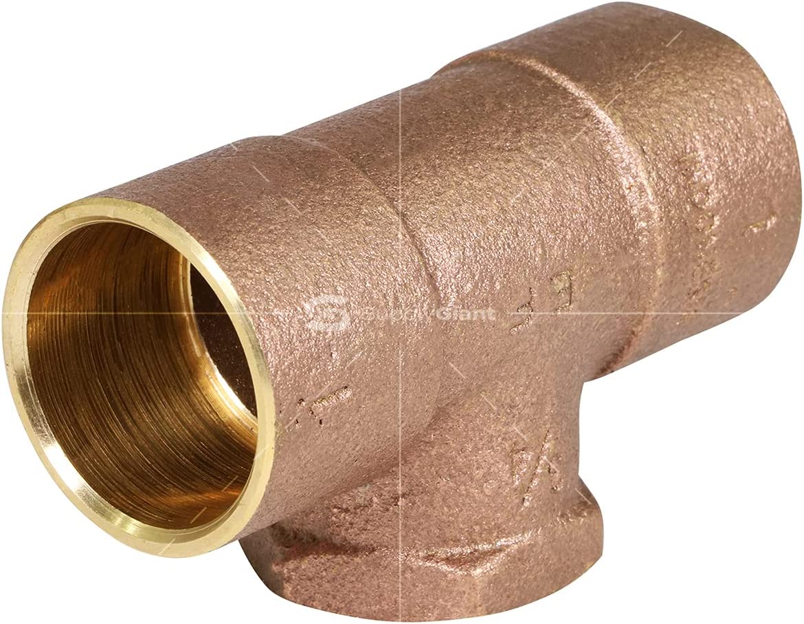 Supply Giant CCFT1134-NL CXCXF Lead Free Cast Brass Tee Fitting with Solder Cups and Female Threaded Branch, 1" x 1" x 3/4" - image 2 of 6