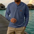 thumbnail image 2 of Tisuna Men Autumn T-Shirts Lightweight Henley Neck Tops Men Solid Outfits For Casual Wear Size Xxl, 2 of 5