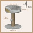 thumbnail image 2 of Grey Small Cat Tree with Scratching Post & Perch - 16" Indoor Cat Tower for Play & Rest - Durable Particle Board Design, 2 of 7