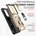 thumbnail image 5 of Dteck for Samsung Galaxy S23 FE Case with Sliding Camera Lens Protector, Military Grade Rugged Shockproof Heavy Duty Galaxy S23 FE Protective Cover with Magnetic Ring Kickstand,Gold, 5 of 8