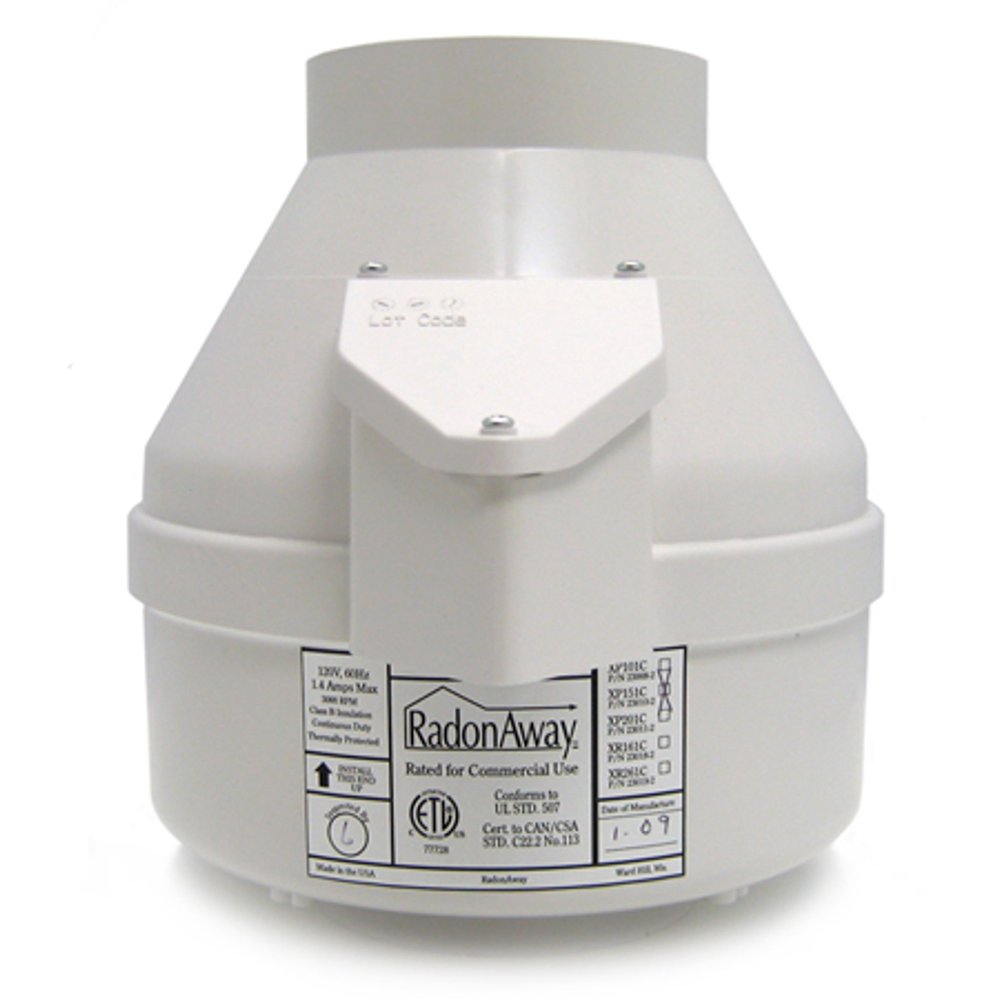 RadonAway XP201 Radon Mitigation Fan + 3x4 Install Kit