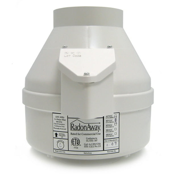 RadonAway XP201 Radon Mitigation Fan + 4x4 Install Kit