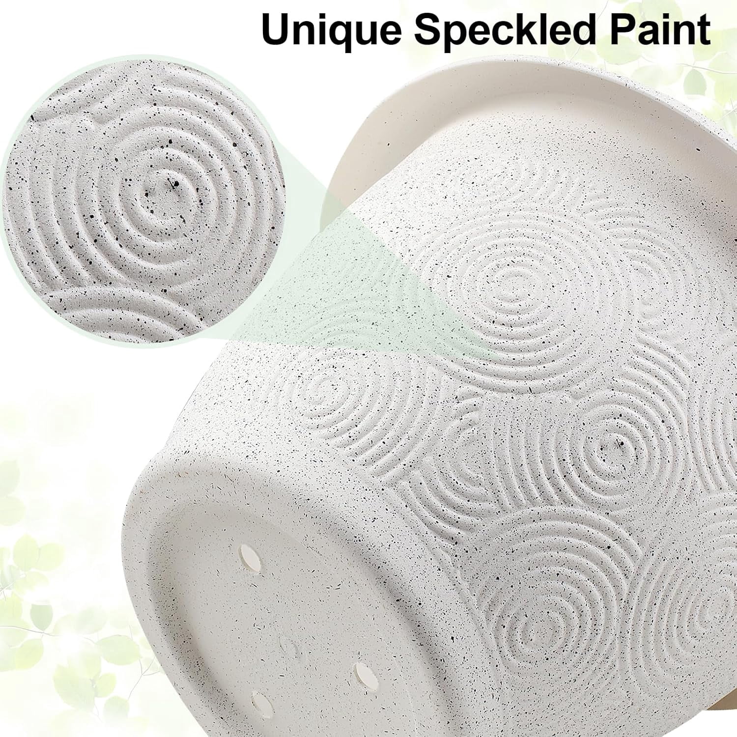 DEA Plastic Flower Pots Planters for Indoor Plants,4 Pack 16 Inch White Plant Pots with Drainage Hole&Tray,Modern Decorative Large Plant Pot with Saucer for Indoor Outdoor Plants Garden House Planter