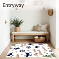 thumbnail image 3 of ODIKA 5'x7' Machine Washable Non-Slip Area Rug, Bright Celebration Hearth Entryway Decorative Cushion Padding High Traffic Rug with Pad, White, 735330, 3 of 8