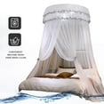 thumbnail image 3 of Luxurious Bed Canopy Mosquito Net for Single to King Size Bed, Extra Large Round Dome Lace Canopy Bed Curtains Punch-free Ceiling Hanging Bed Drapes (White), 3 of 10