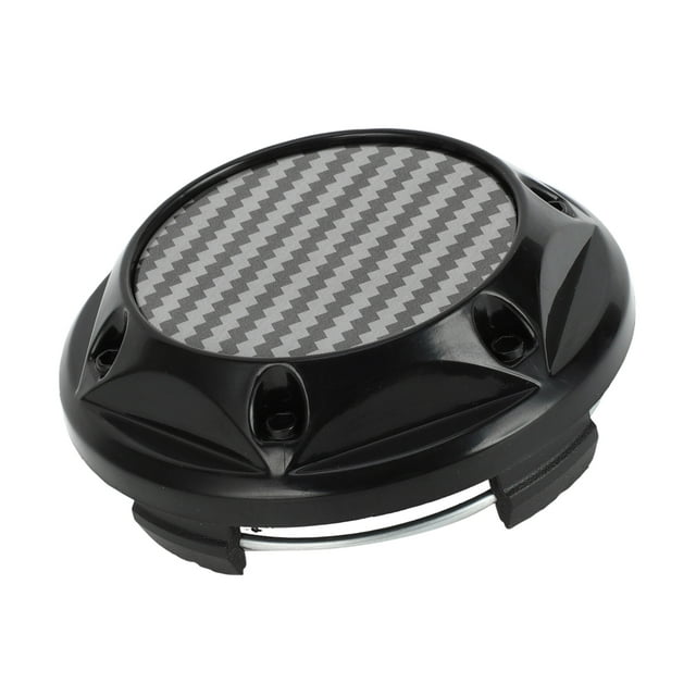 Tapas de centro de rueda Unique Bargains de 68 mm/2.68" en negro, 1 pieza con adhesivo de patrón de fibra de carbono negro